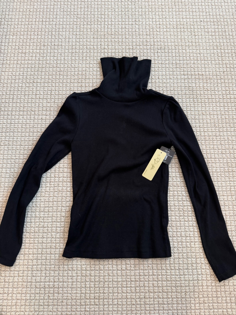 RD Style Black Turtleneck Long Sleeve Top